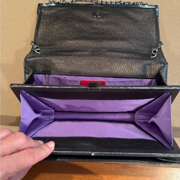 Etro Silver Metallic Shoulder Bag with Chain - Picture 11 of 13